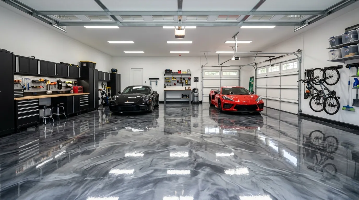 Beautiful completed epoxy floor showcasing JC Epoxy Coatings craftsmanship