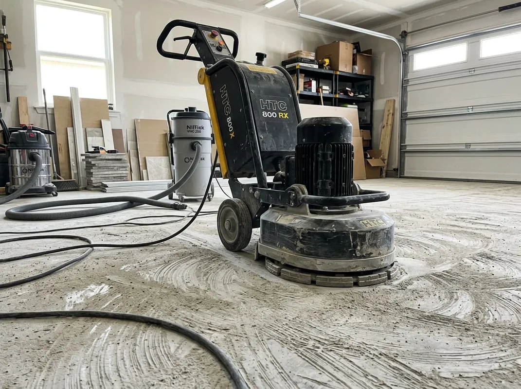 Diamond grinding concrete floor surface preparation