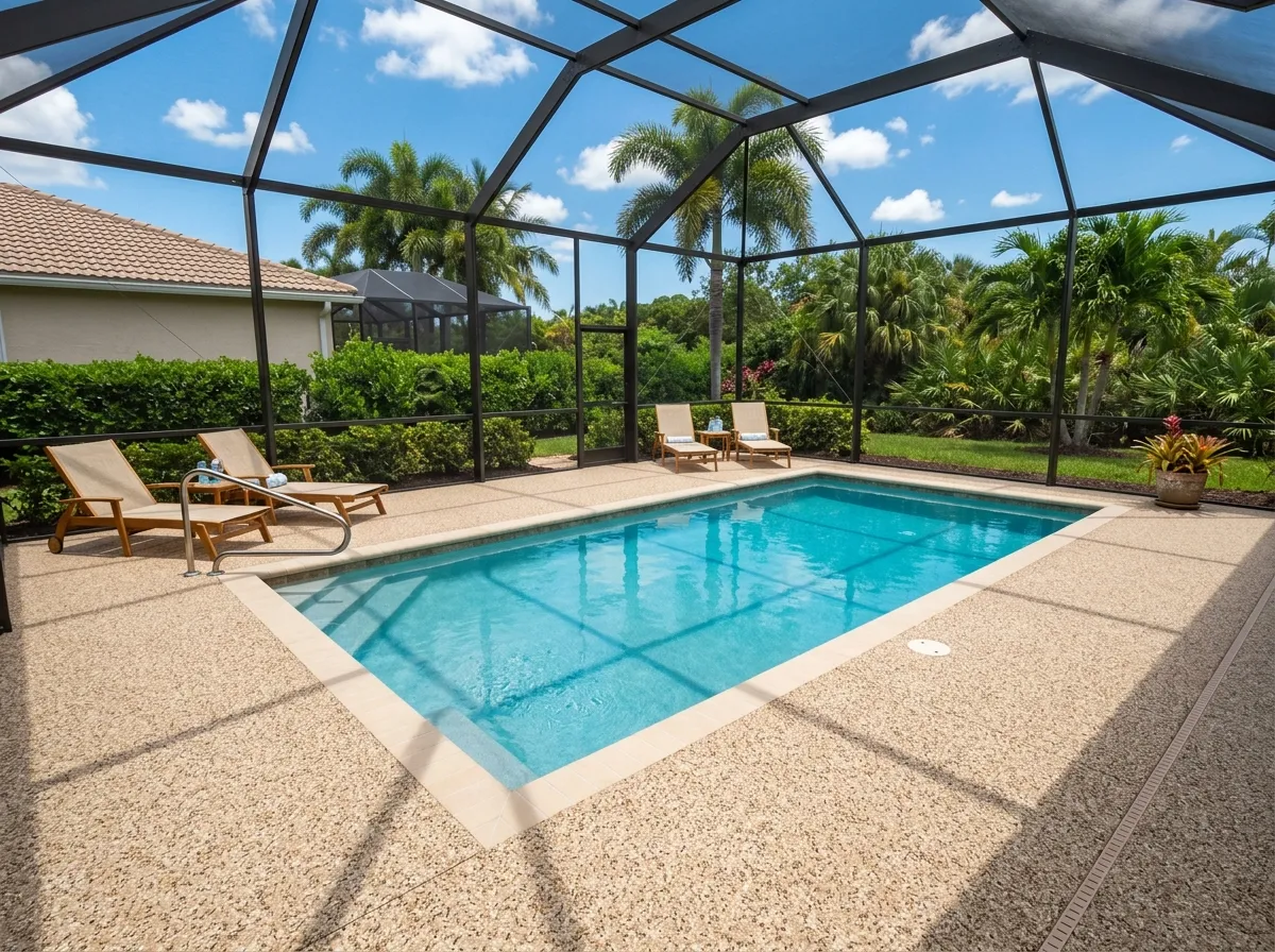 Flake Epoxy Pool Deck near Sailfish Splash, Stuart